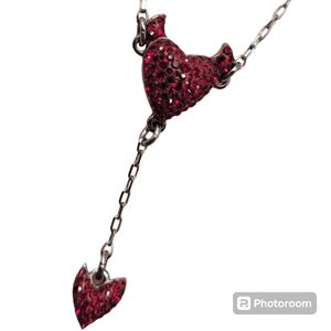 SWAROVSKI Little red devil with tail pendant necklace